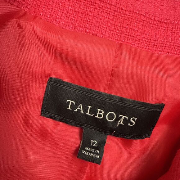 Talbots Women’s Size 12 Red Cotton Blend Peacoat Button Front Lined Classic Jack - Picture 2 of 10